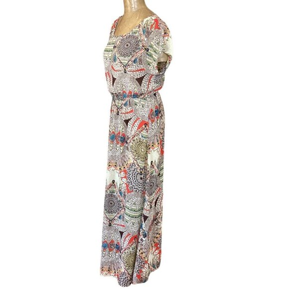 F21/Forever 21 Sheer Chiffon Maxi Dress/Swimsuit Cover-up Sz M #296B - Picture 3 of 6